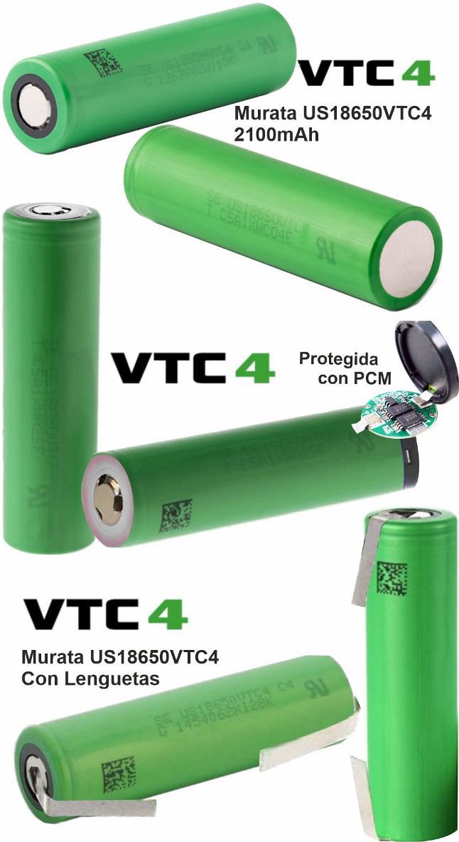 Bateria Litio Murata US18650VTC4 2100mAh